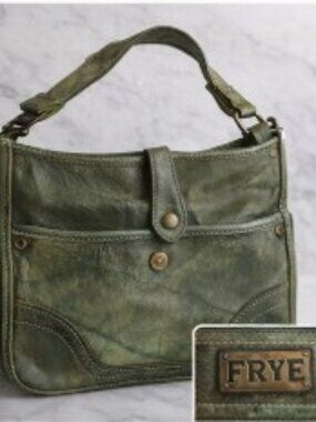 Frye leather bag, boho bag, vintage leather tote.